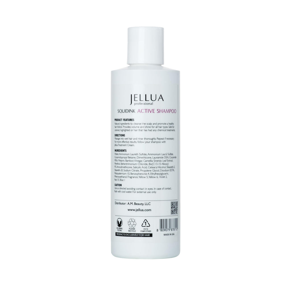 Jellua Squid Ink bottle highlighting nutrient-rich formula for hair vitality