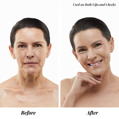 Fingertip application of Jerome Alexander Blush ‘n’ Kiss on the cheek