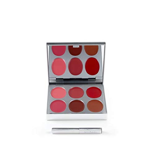 Jerome Alexander New Again lip palette closeup showing bold reds for statement lips.
