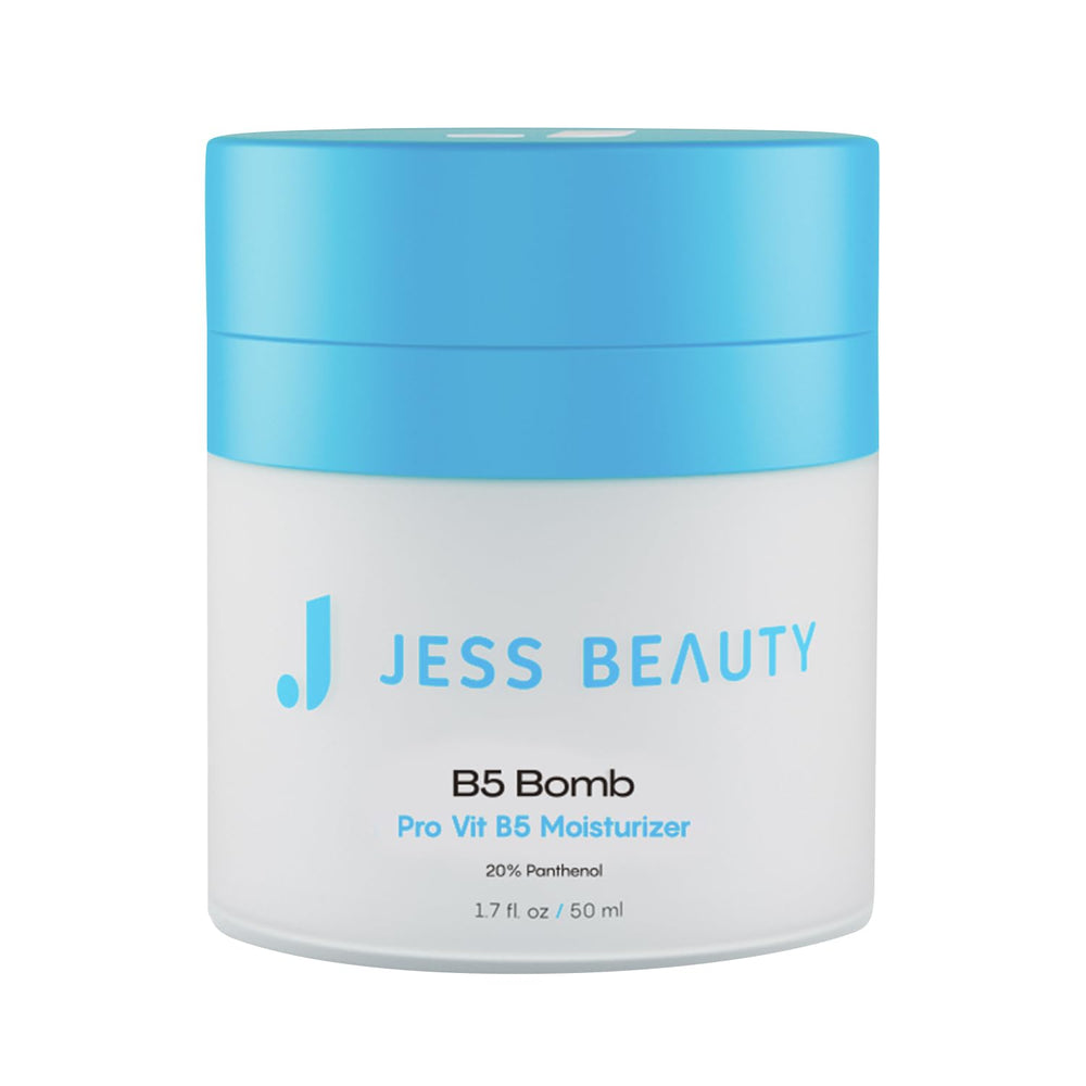 JESS BEAUTY B5 Bomb Pro cream jar delivering deep hydration for soft skin.