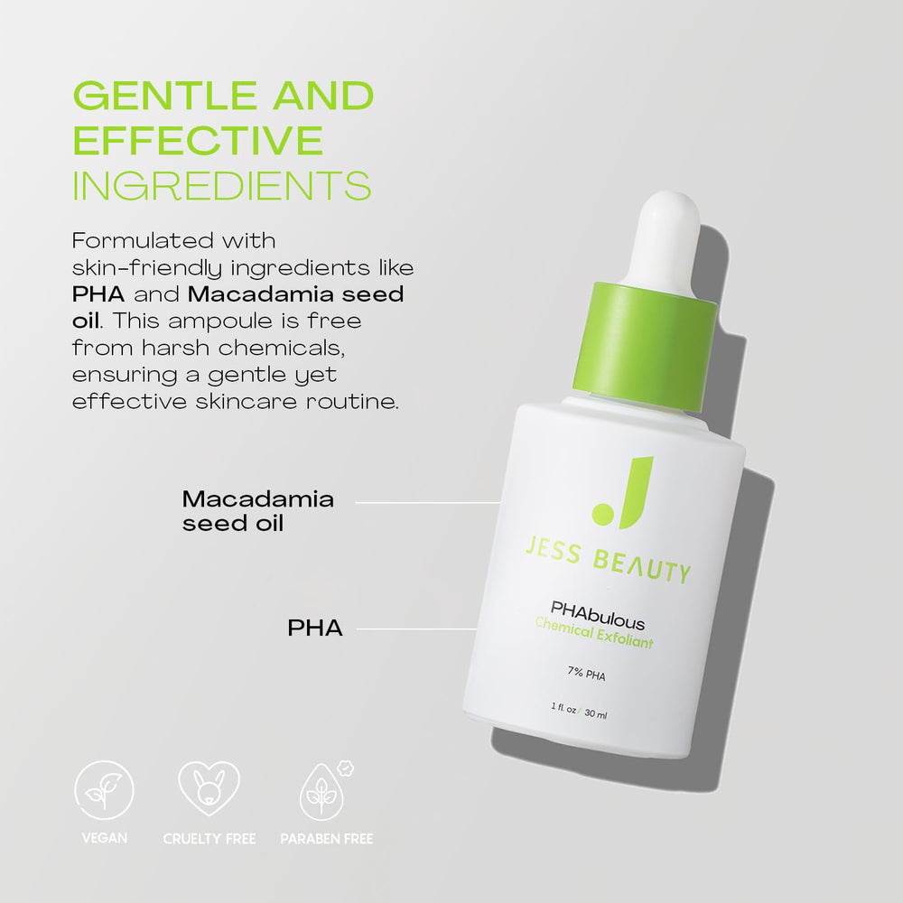 PHAbulous application drops suggesting an easy daily routine after cleansing