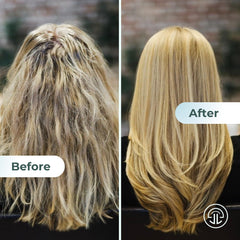Green tea and plant oil blend highlighted on Jess & Lou shampoo packaging