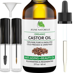 Jeune Naturelle Castor Oil bottle for nourishing scalp and hair growth support.