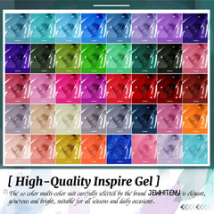 JEWHITENY 40-color gel nail polish bottles provide vibrant shades for any mood.