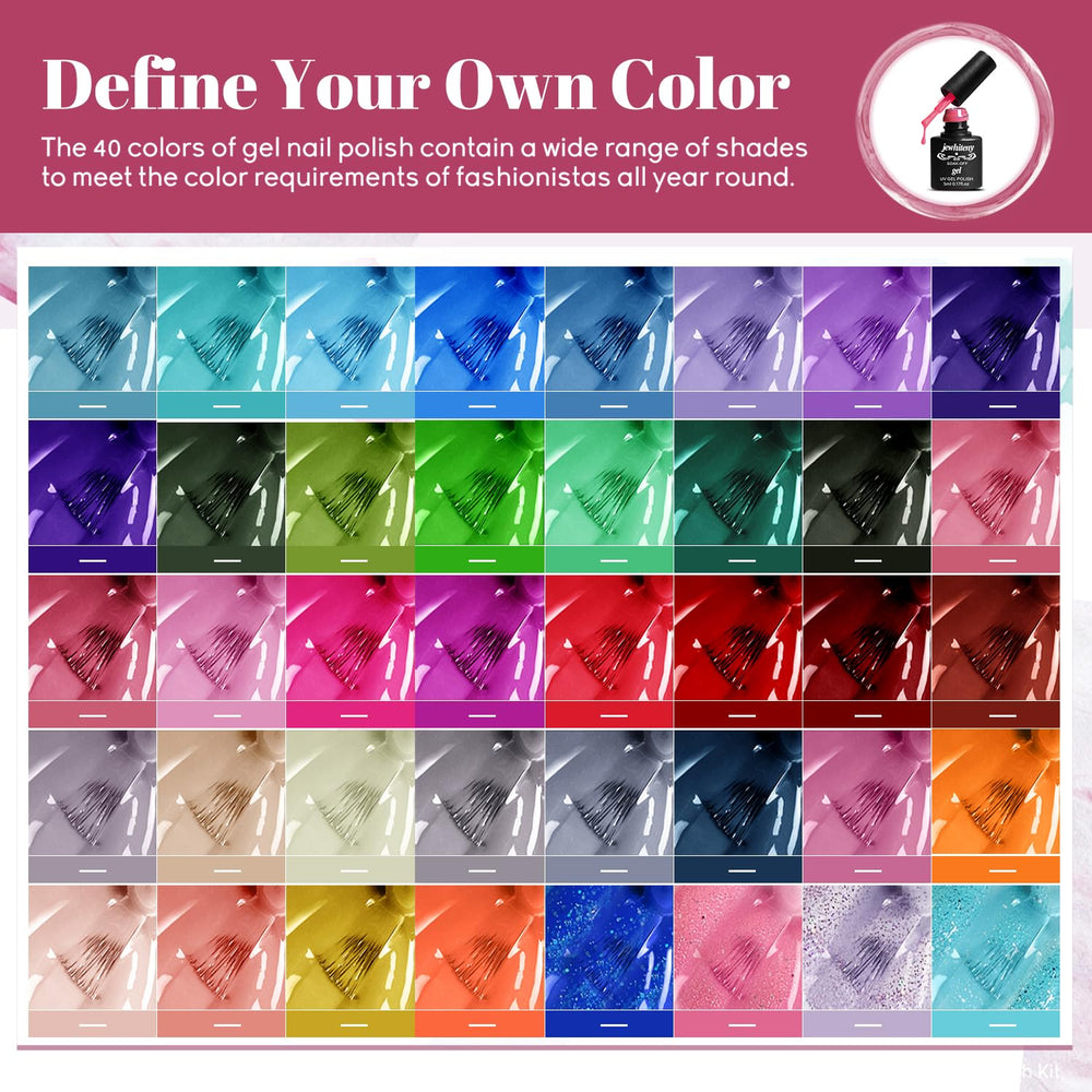 JEWHITENY 40 gel colors for versatile, long-lasting nail looks