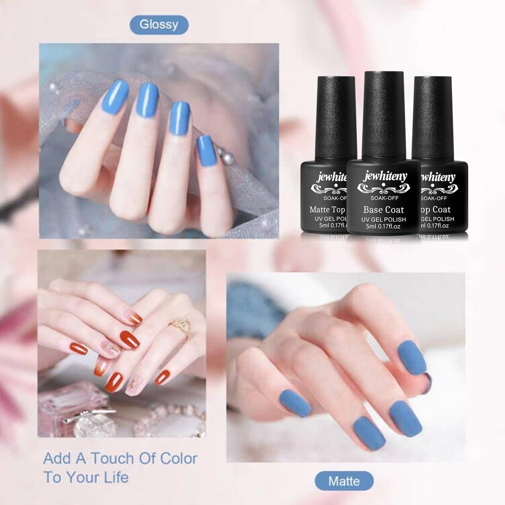 JEWHITENY glossy top coat for a high-shine finish and durability.