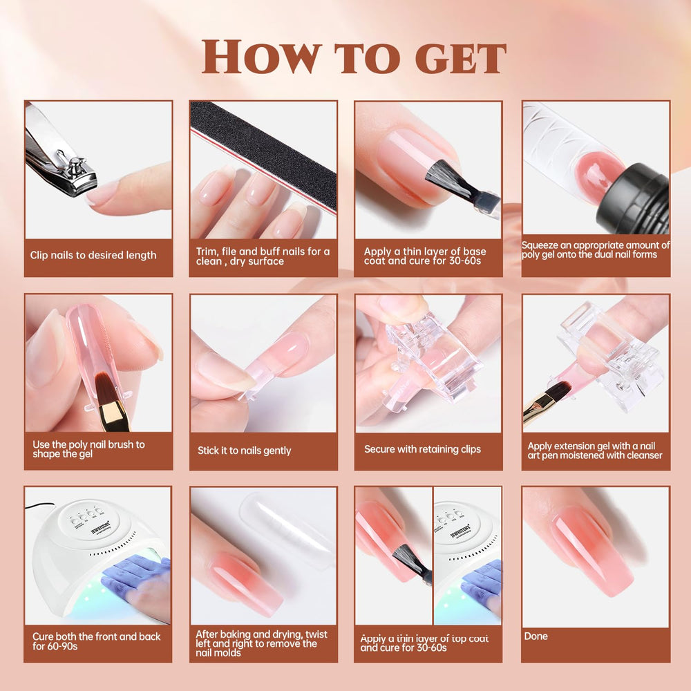 JEWHITENY nail brush, files, and cutter for smooth prep.