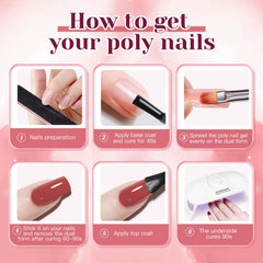 JEWHITENY packaging includes everything you need for nail extension