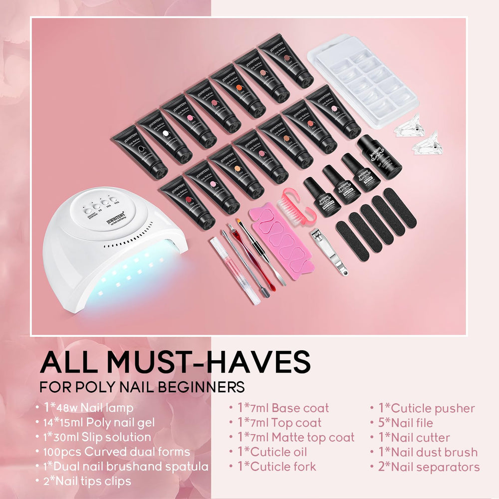 JEWHITENY poly gel color palette for versatile nail art and extended wear.