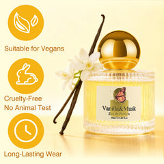 Jgppe Vanilla Musk label close-up showcases timeless bottle design.
