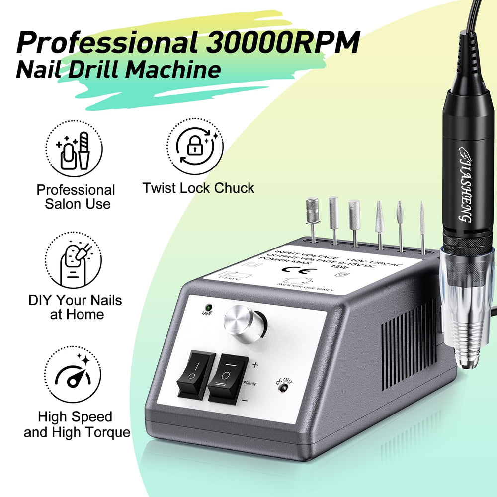 JIASHENG nail drill in use in a salon setting