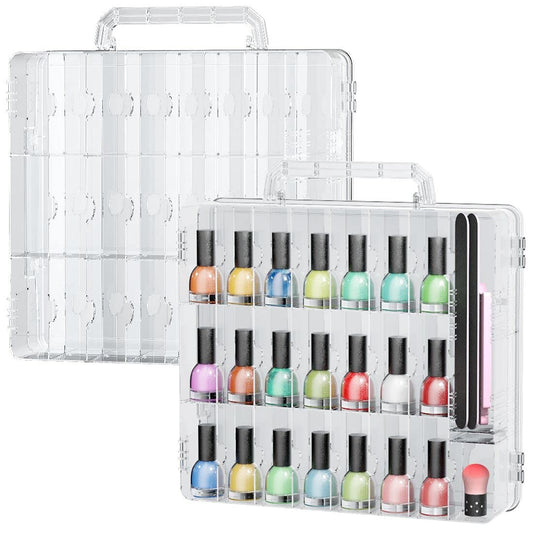 JIASHENG nail polish organizer front view with clear case for quick selection