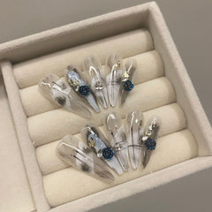JIEADJIE press-on nails in almond-drops shape for quick home salon results