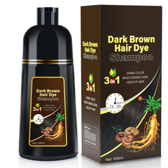 JIESSIA dark brown hair dye shampoo covers gray hair with natural color