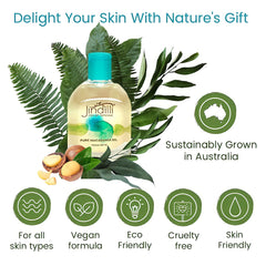 Jindilli Pure Macadamia Oil label closeup, premium ingredients and clarity.