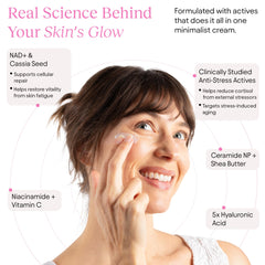 Ceramide NP and shea butter protect and nourish the skin barrier.