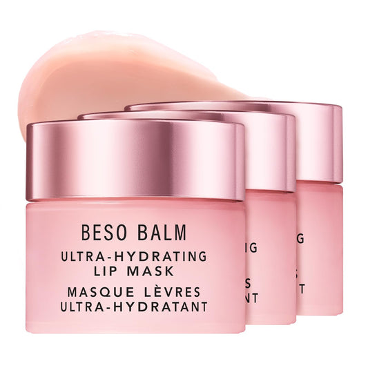 JLO BEAUTY Beso Balm Lip Mask provides daily hydration with a vanilla scent.