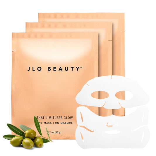 JLO BEAUTY Face Mask glow serum infusion nourishes skin with radiance.