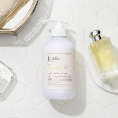 jmella Lime and Basil Body Lotion bottle top close-up showing premium cap.