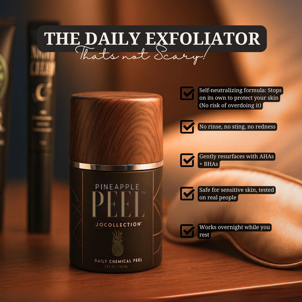 JO COLLECTION Pineapple Peel close-up texture shows gentle exfoliation.