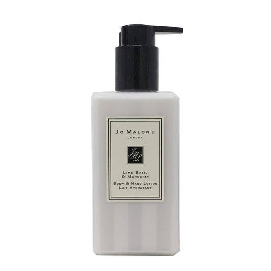 Jo Malone Lime Basil & Mandarin lotion packaging with sleek container for daily hydration