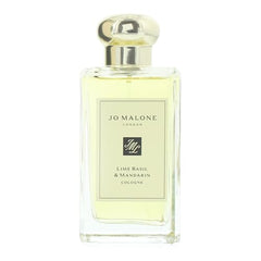 Jo Malone Lime Basil Mandarin notes close-up, highlighting citrus and herb notes for a bright, modern vibe.