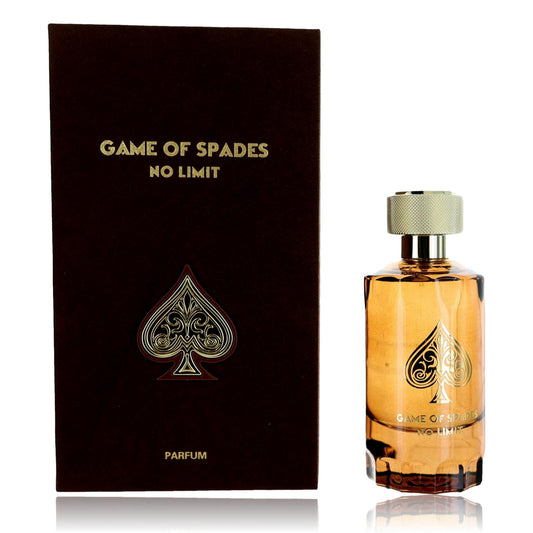 Jo Milano Game of Spades No Limit bottle front view, ideal for unisex fragrance lovers.