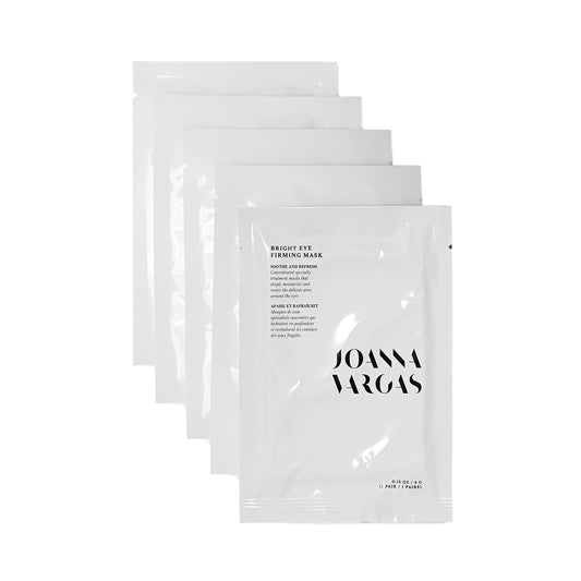 Joanna Vargas Bright Eye Firming Mask packaging highlights renewed radiance.