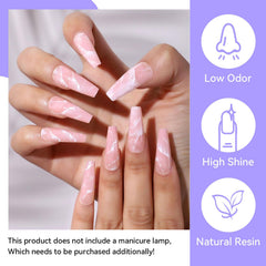 Long-lasting color idea with base and top coat.