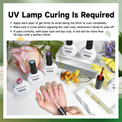 JODSONE professional manicure setup with base and top coats ready.