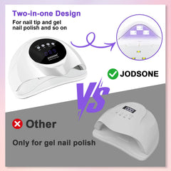 JODSONE U-V LED Nail Lamp side view shows compact footprint for home use