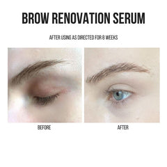 Joey Healy Brow Renovation Serum ingredients list includes peptides, hyaluronic acid, and vitamins for nourishment.