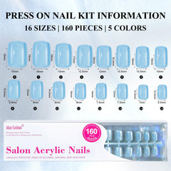 Jofay Fashion 16-size nail tips for versatile fit.
