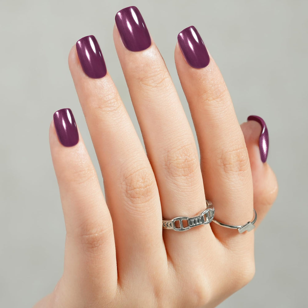 Jofay Fashion soft gel nails with chrome square finish ready for quick DIY manicure