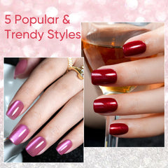 Jofay Fashion red glitter nails add bold sparkle