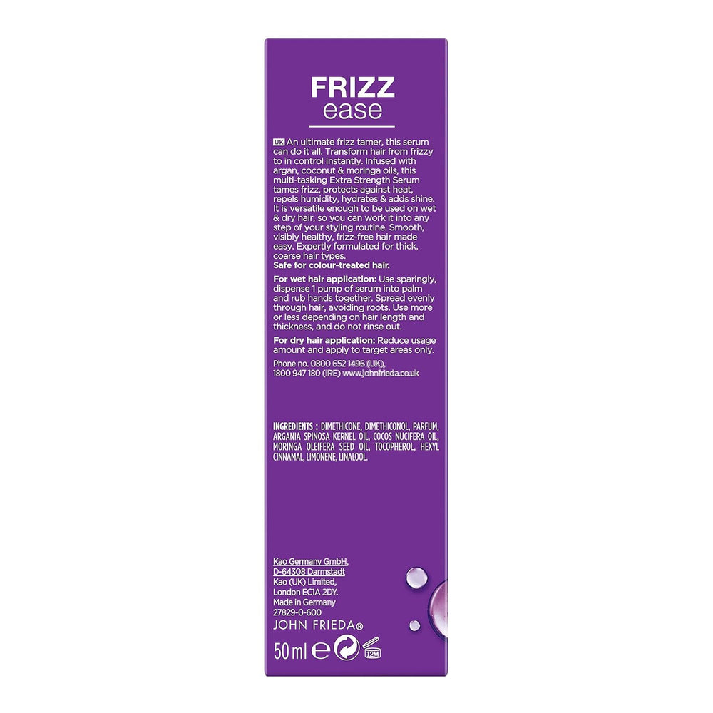 John Frieda Frizz-Ease after-styling shows silky, manageable hair