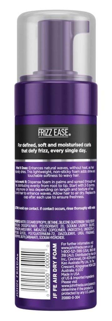 John Frieda Dream Air-Dry Waves Foam bottle close-up highlighting lightweight hold.