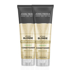 John Frieda Sheer Blonde Highlight Activating Conditioner bottle boosts vibrant blondes