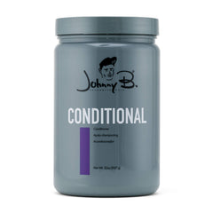 JOHNNY B. Conditional Conditioner bottle close-up showing hydration and shine