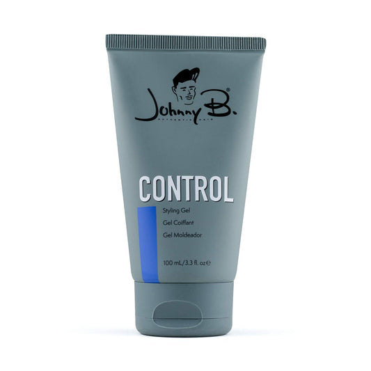JOHNNY B. Control alcohol-free gel bottle-front image shows strong hold and hydration.