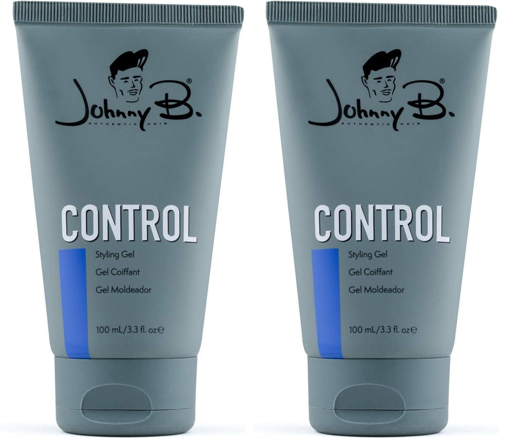 JOHNNY B. Control alcohol-free gel pack of 2 bottles for strong hold and shine