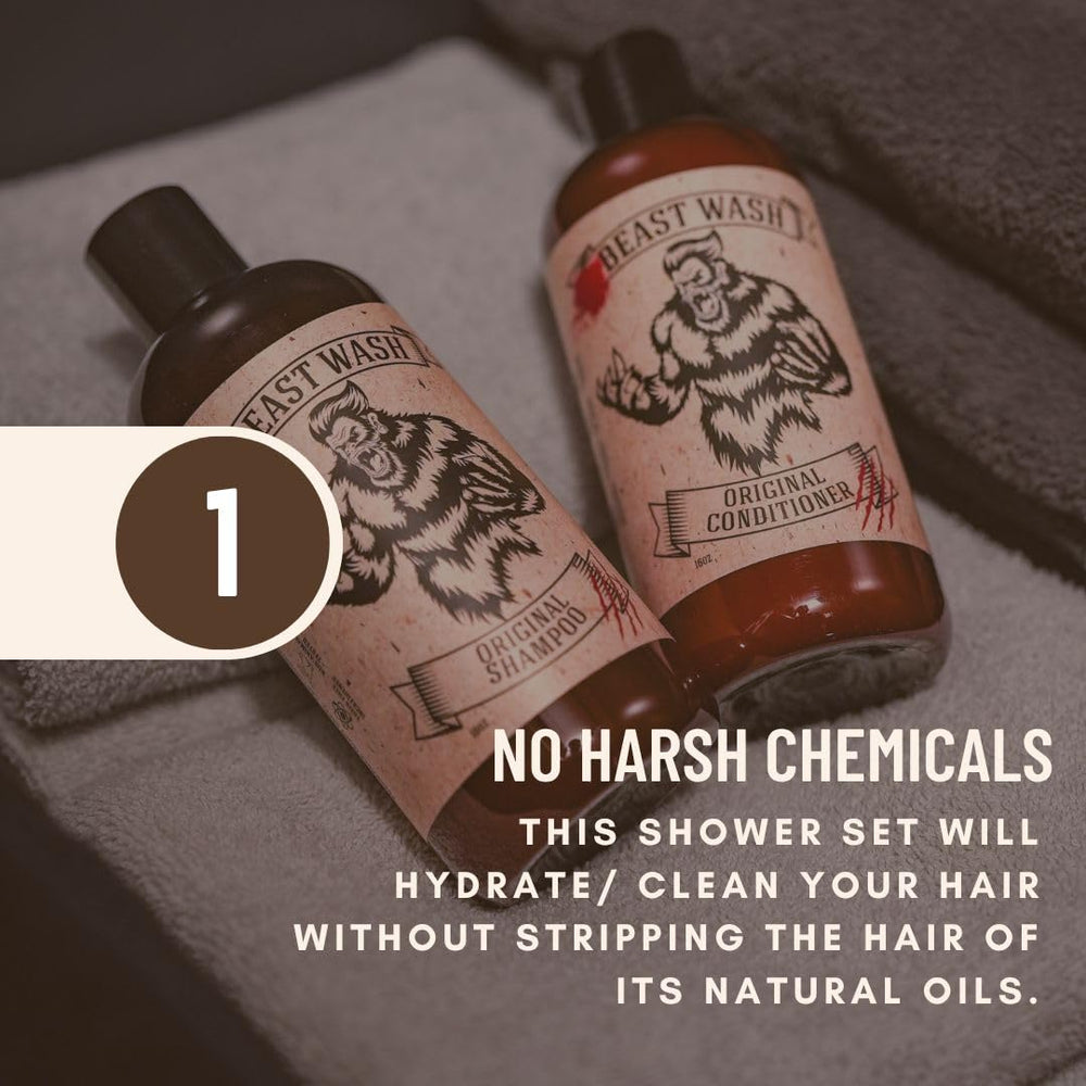 Johnny Slicks Beast Conditioner bottle promotes soft, healthy hair.