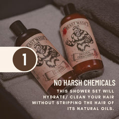 Johnny Slicks Beast Conditioner bottle promotes soft, healthy hair.