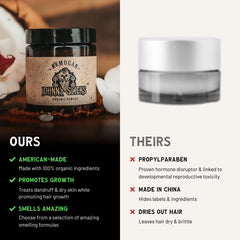 Johnny Slicks packaging conveys premium, organic grooming for men.