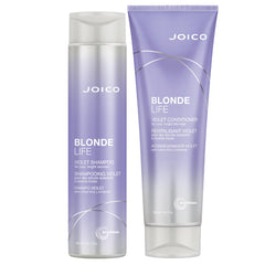 Joico Blonde Life shampoo bottle demonstrates violet-toned cleanser for brass-neutralizing cool blondes