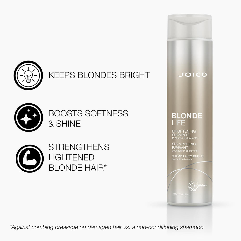 Joico Blonde Life shampoo lather closeup showing rich foam for clean strands