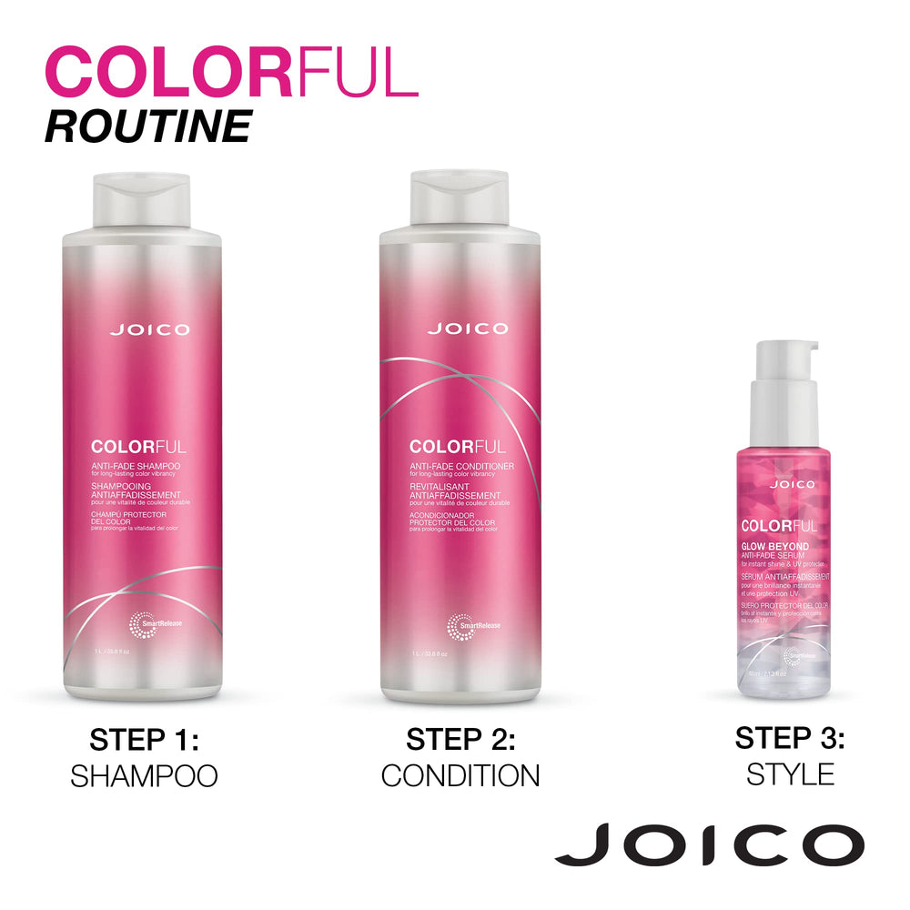 Closeup of Joico Color Endure label on bottles for color longevity