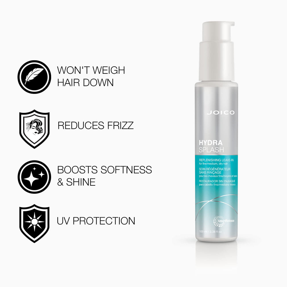 Joico Hydrasplash on fine hair application for frizz reduction and softness