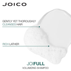 Joico JoiFULL bottle on display emphasizes premium formula and humidity protection.