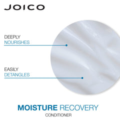 Joico Moisture Recovery after-wash shine and elasticity reveal on coarse hair.
